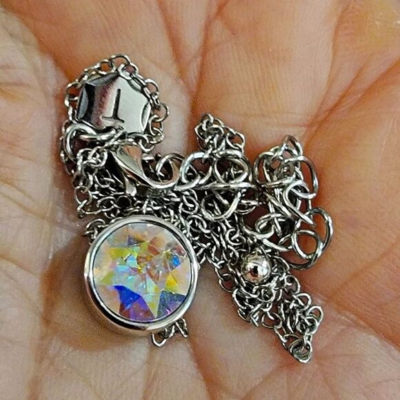 Touchstone Crystal Aurore Boreale Ice Necklace 1239N Silver Rhodium Plated - Picture 3 of 5